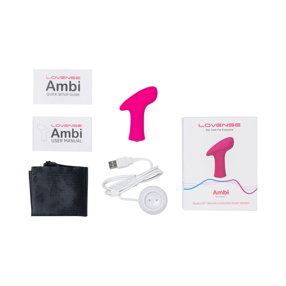 Lovense Ambi Bluetooth Programmable Bullet Vibrator - Hot Pink