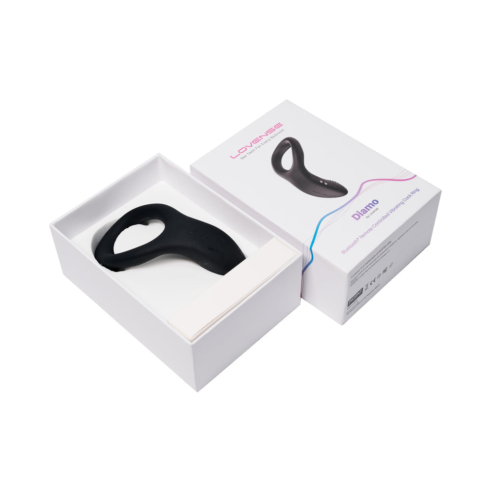 Lovense Diamo Bluetooth Remote-Controlled Vibrating Cockring – Black