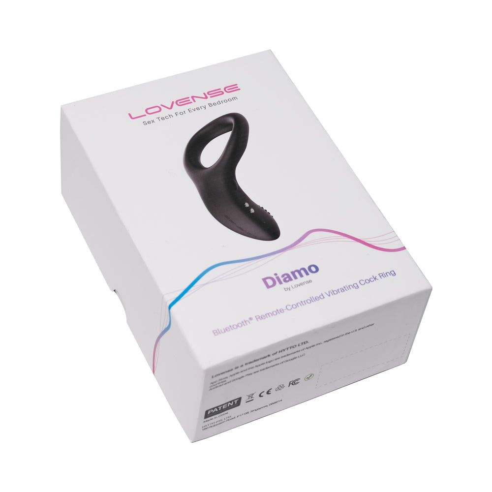 Lovense Diamo Bluetooth Remote-Controlled Vibrating Cockring – Black