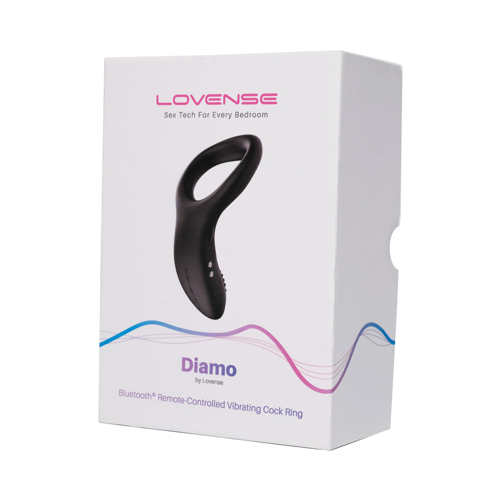 Lovense Diamo Bluetooth Remote-Controlled Vibrating Cockring – Black