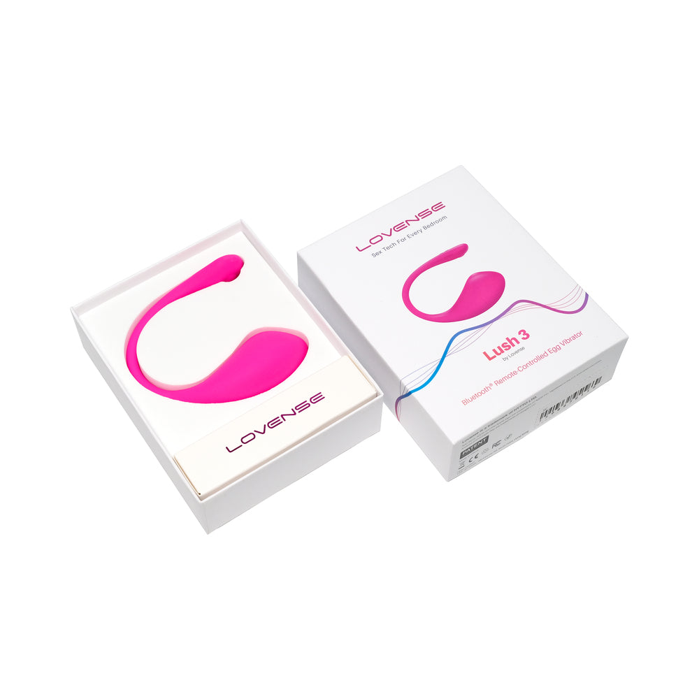 Lovense Lush 3 Bluetooth Remote-Controlled Egg Vibrator – Hot Pink