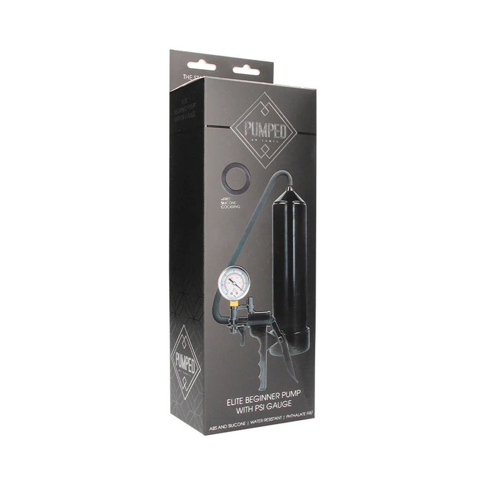 Pumped Elite Beginner Pump with PSI Gauge – Black