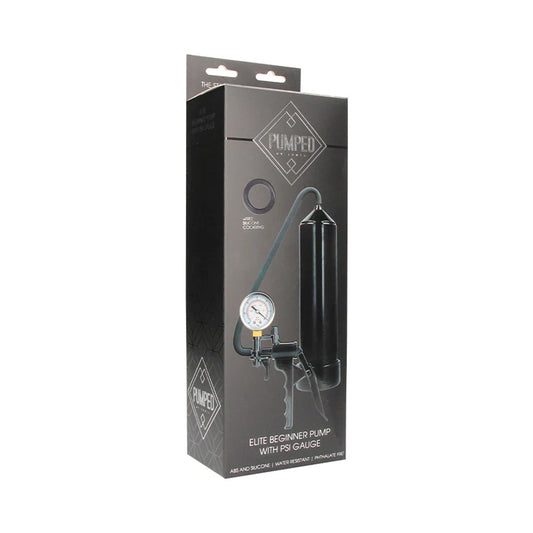 Pumped Elite Beginner Pump with PSI Gauge – Black