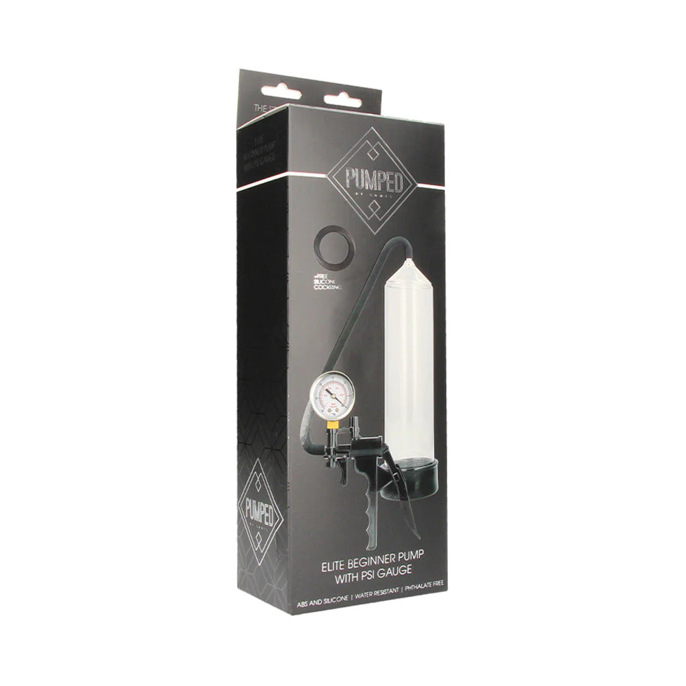Pumped Elite Beginner Pump with PSI Gauge - Clear