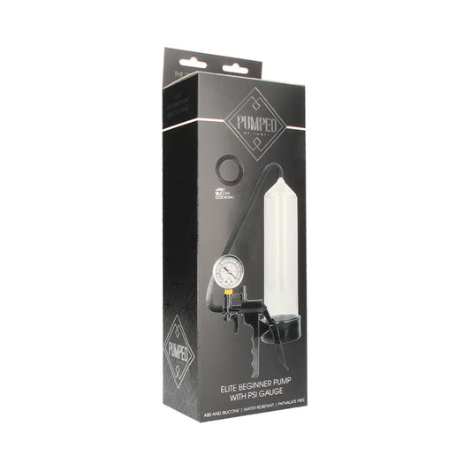 Pumped Elite Beginner Pump with PSI Gauge - Clear