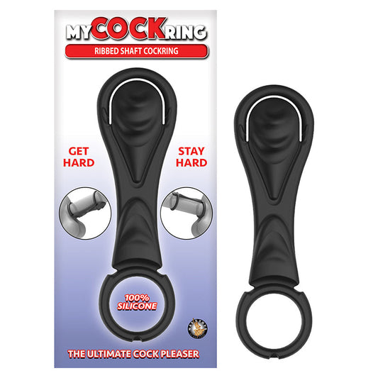 Nasstoys My Cockring Ribbed Shaft Cockring - Black Silicone