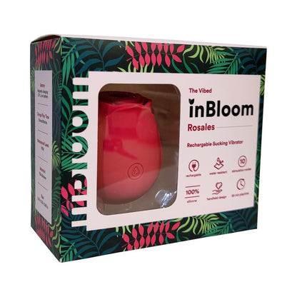 inBloom Rosales Sucking Vibrator – Red – 10-Function Air Pulsation Stimulator