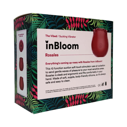 inBloom Rosales Sucking Vibrator – Red – 10-Function Air Pulsation Stimulator