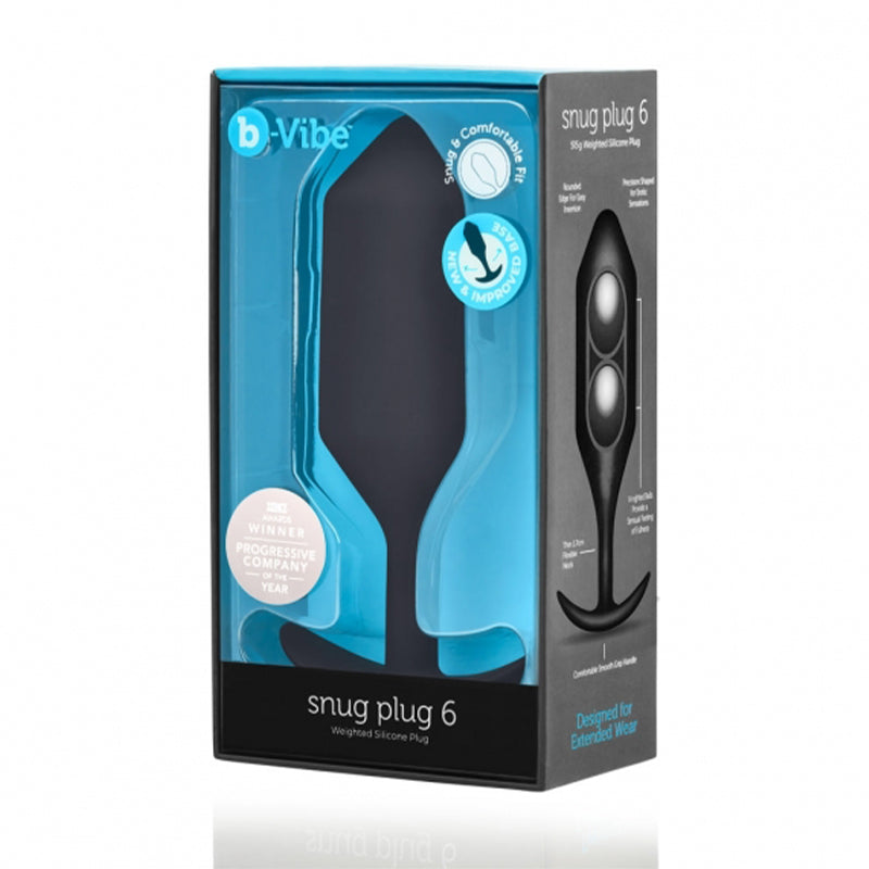 b-Vibe Snug Plug 6 Weighted Silicone Anal Plug – Black