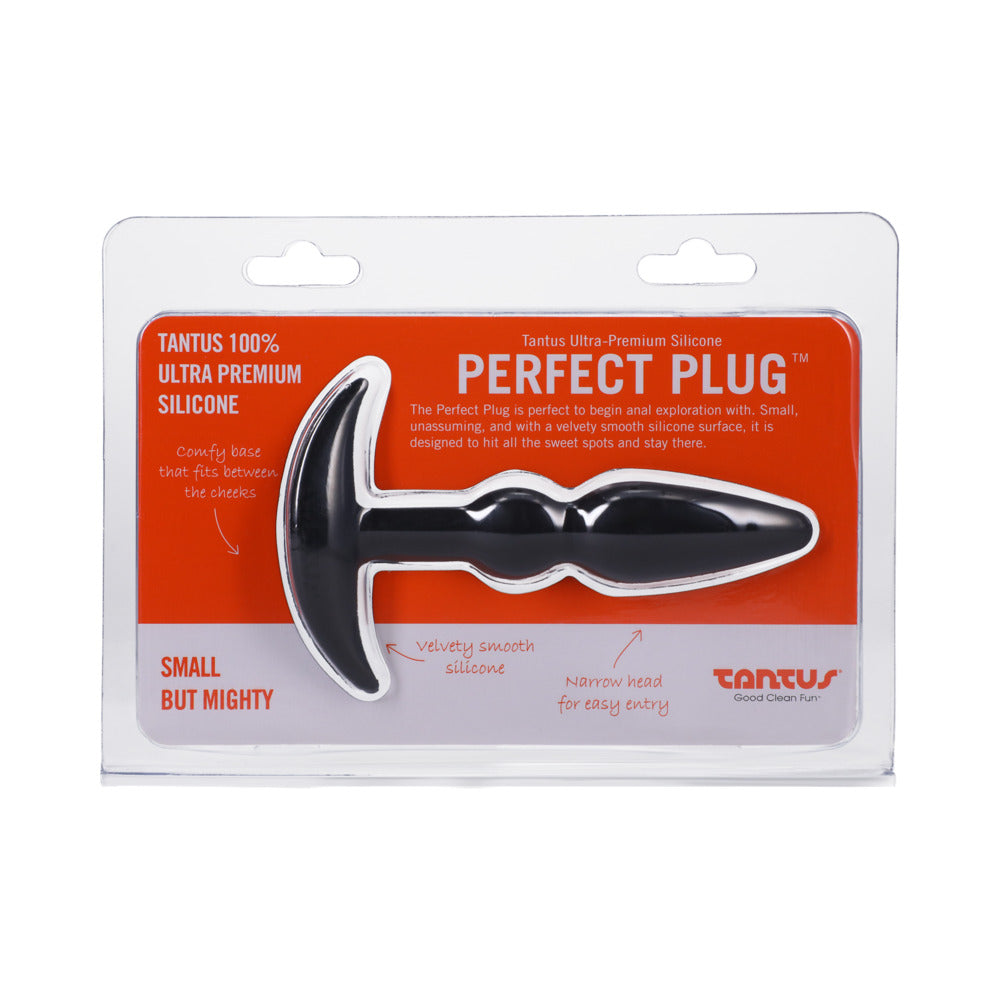 Tantus Perfect Plug Plus Anal Plug with Vibrating Bullet – Black