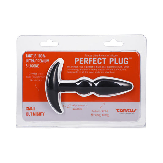 Tantus Perfect Plug Plus Anal Plug with Vibrating Bullet – Black