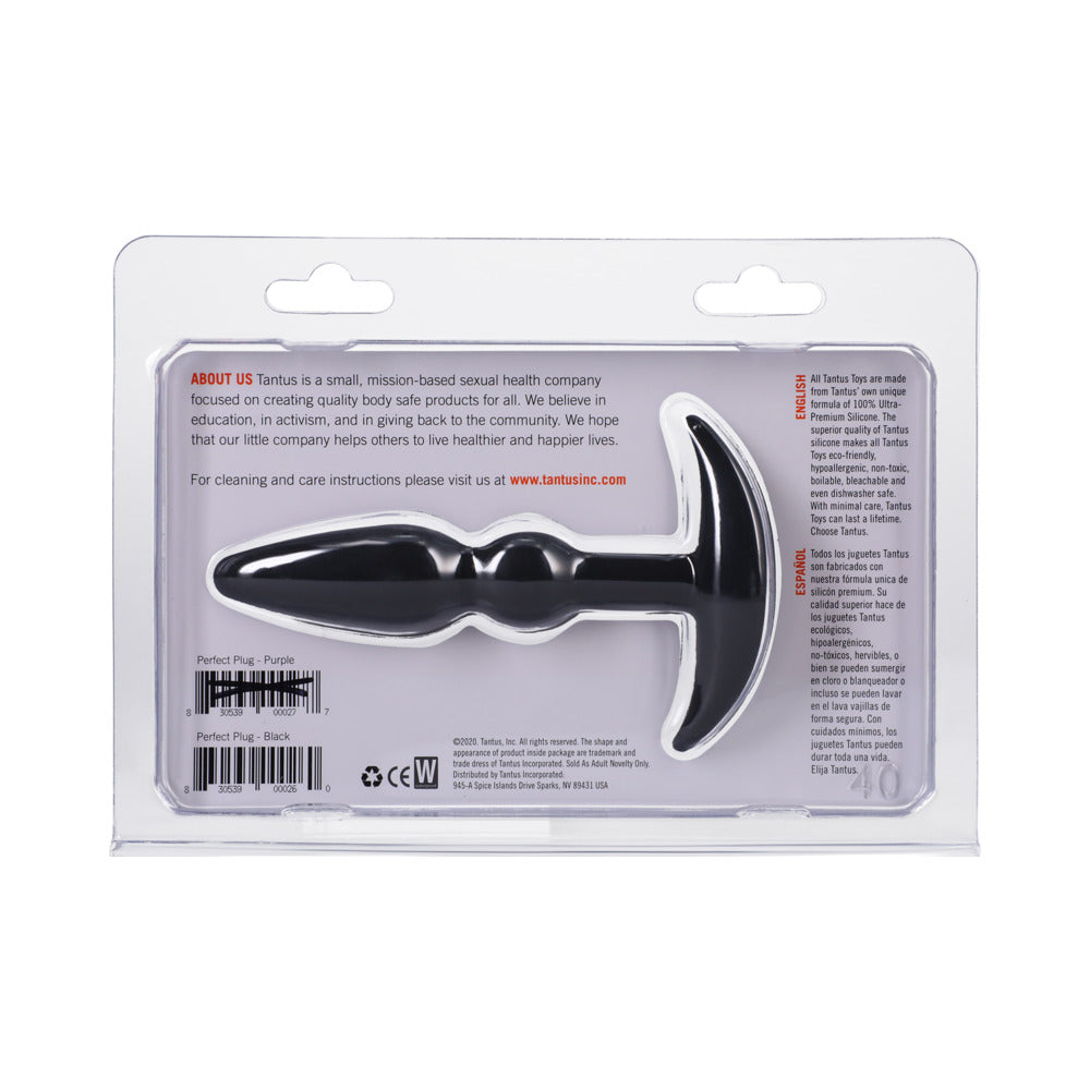 Tantus Perfect Plug Plus Anal Plug with Vibrating Bullet – Black