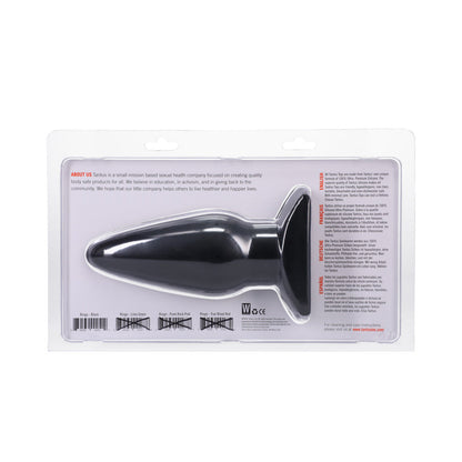 Tantus Ringo Anal Plug – Traditional Style Anal Plug with Curved Anchor – Black