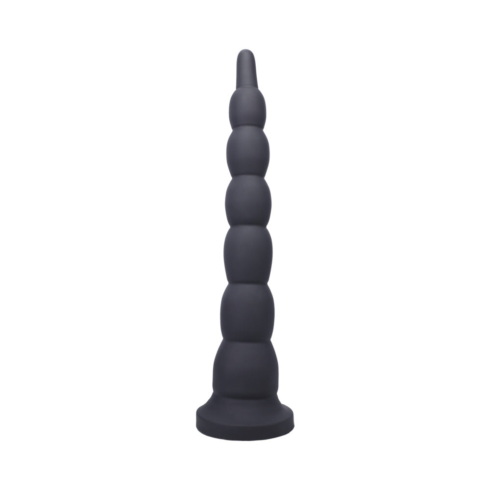 Tantus Cowboy Beaded Dildo – 17" Silicone Anal Toy – Black