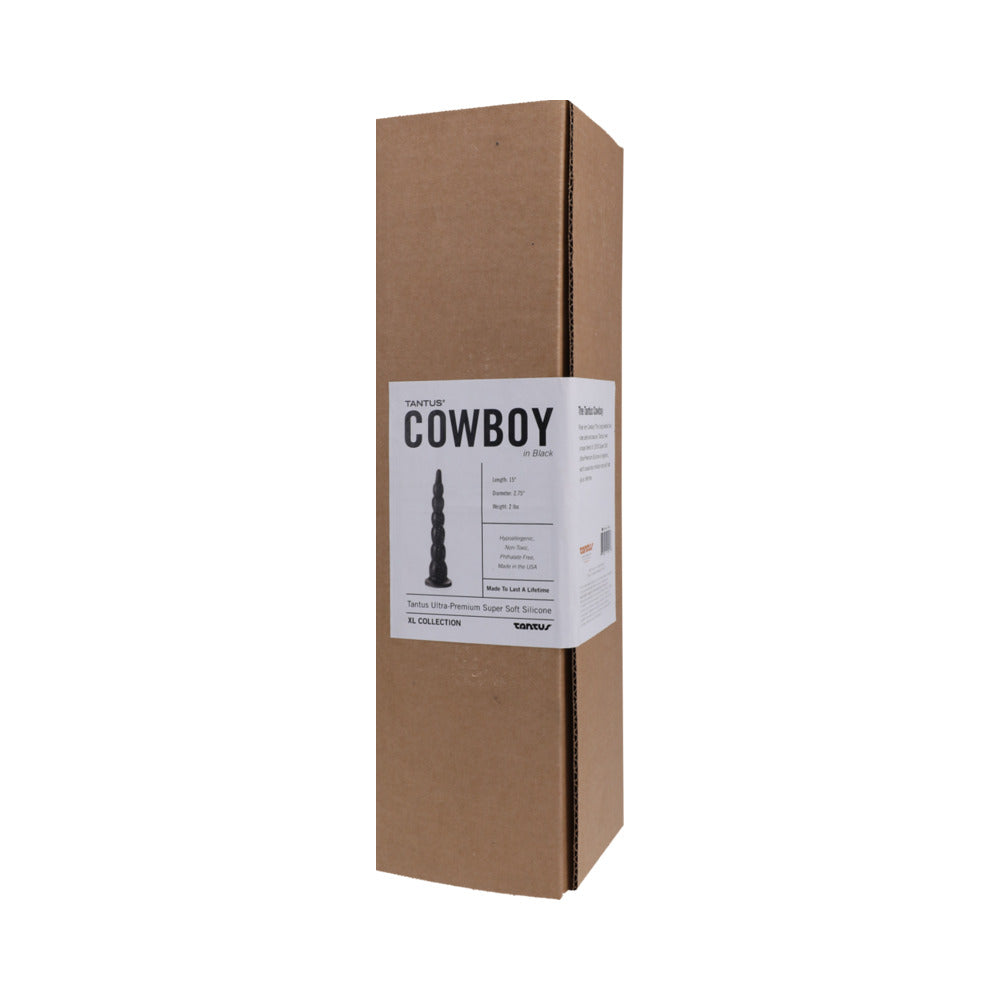 Tantus Cowboy Beaded Dildo – 17" Silicone Anal Toy – Black