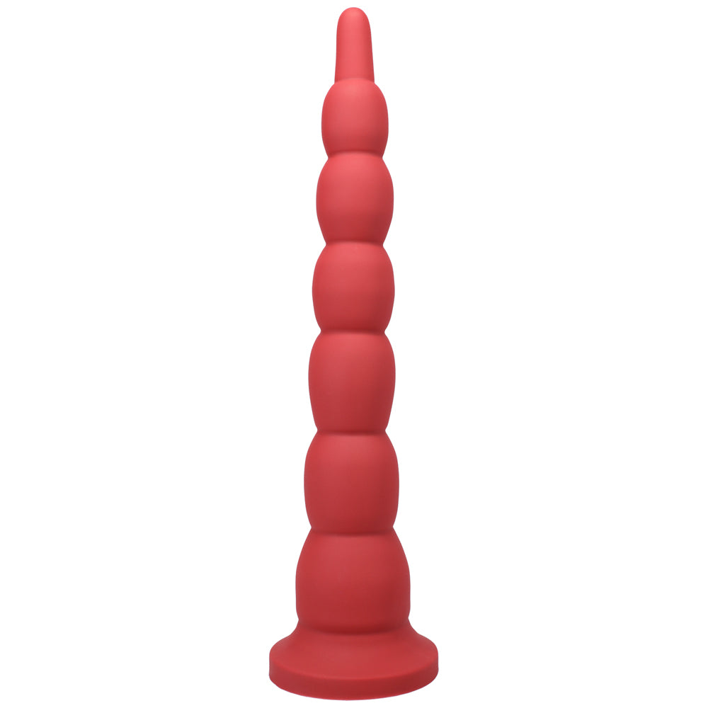 Tantus Cowboy Beaded Dildo 17" with Multiple Bulbs - Garnet
