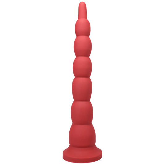 Tantus Cowboy Beaded Dildo 17" with Multiple Bulbs - Garnet