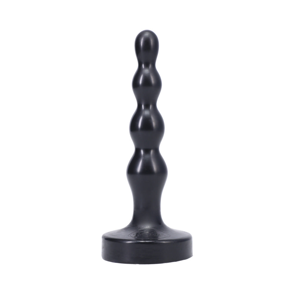 Tantus Ripple Small Beaded Anal Plug – Black – Health-Grade Silicone