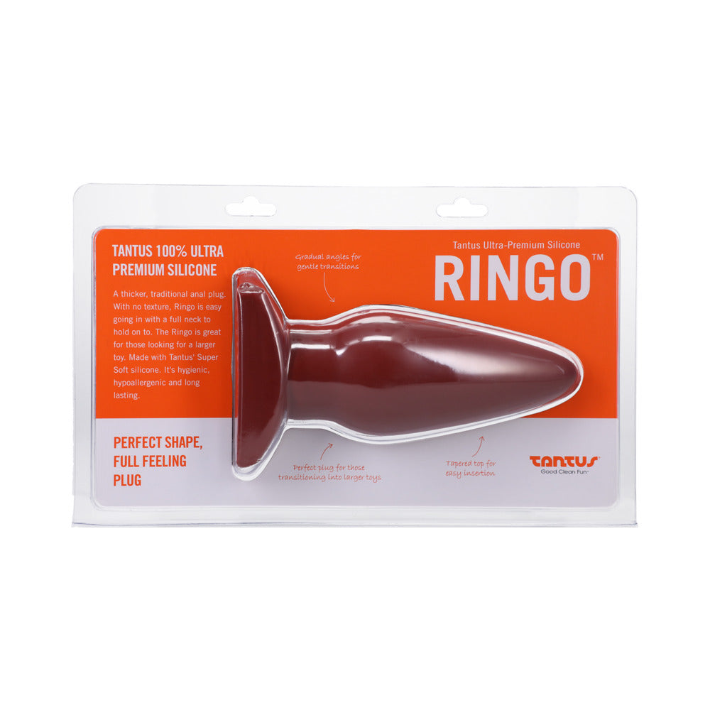 Tantus Ringo Anal Plug – Classic Style, 5" Length, Crimson