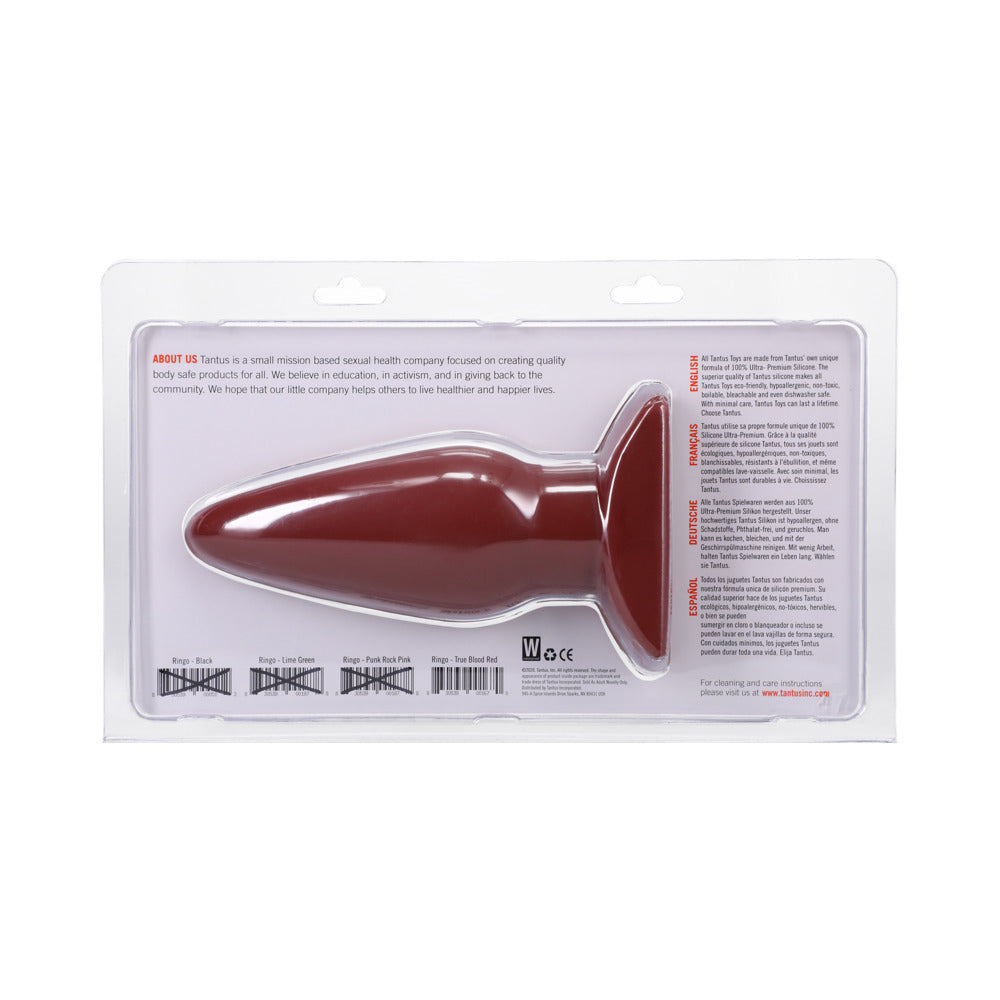 Tantus Ringo Anal Plug – Classic Style, 5" Length, Crimson