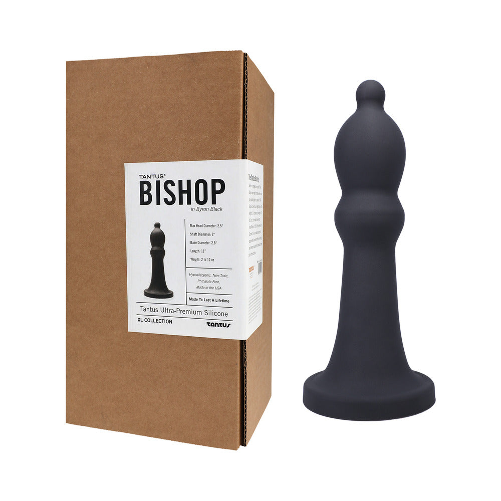 Tantus Bishop Dildo Onyx – XL Silicone Dildo for Advanced Users – Black
