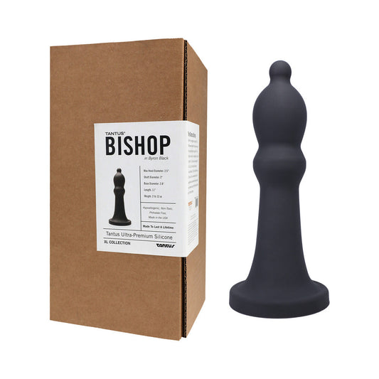 Tantus Bishop Dildo Onyx – XL Silicone Dildo for Advanced Users – Black