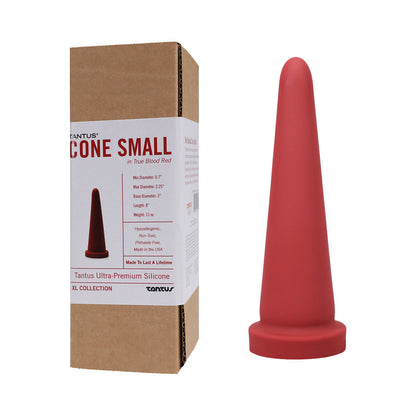 Tantus Cone Small Dildo - Ruby - 10.7 Inch Length, 4 Inch Max Diameter