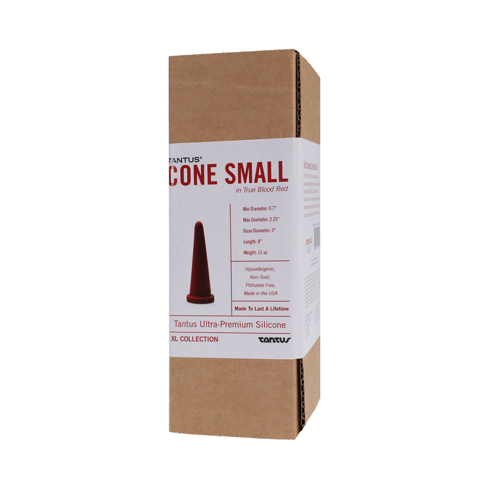 Tantus Cone Small Dildo - Ruby - 10.7 Inch Length, 4 Inch Max Diameter