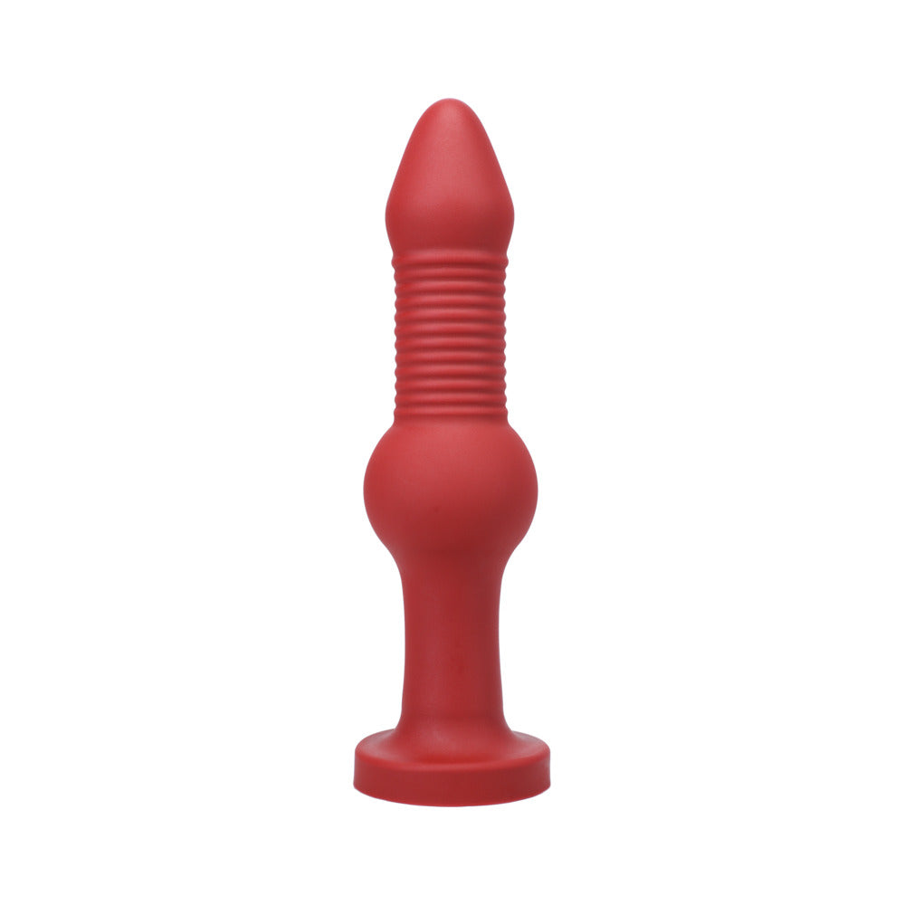 Tantus Fido Dildo - Anal Toy with Knot and Ribbed Shaft - Red