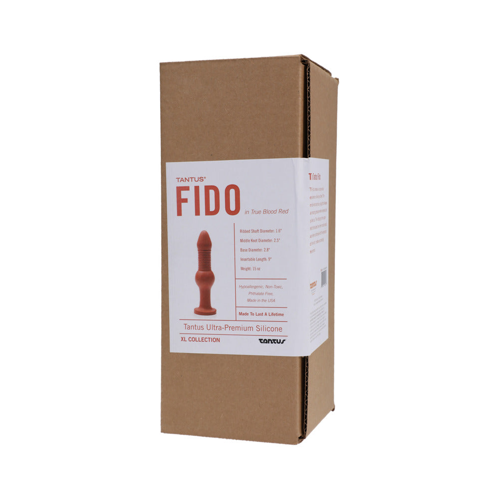 Tantus Fido Dildo - Anal Toy with Knot and Ribbed Shaft - Red
