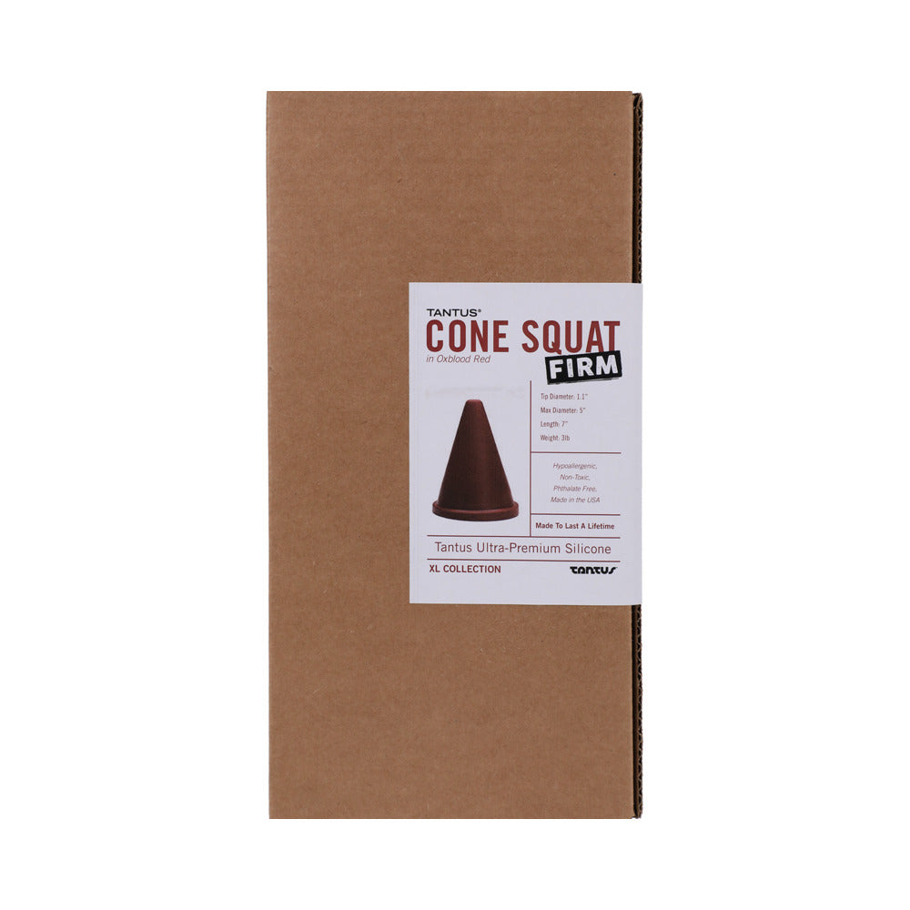 Tantus Cone Squat Firm Dildo – Garnet Color – 5-Inch Diameter Stretch