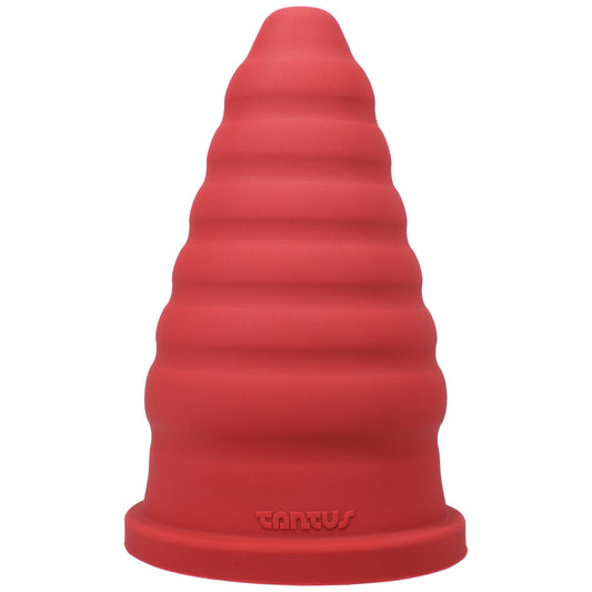 Tantus Cone Ripple Dildo – Advanced Stretch Design – Ruby