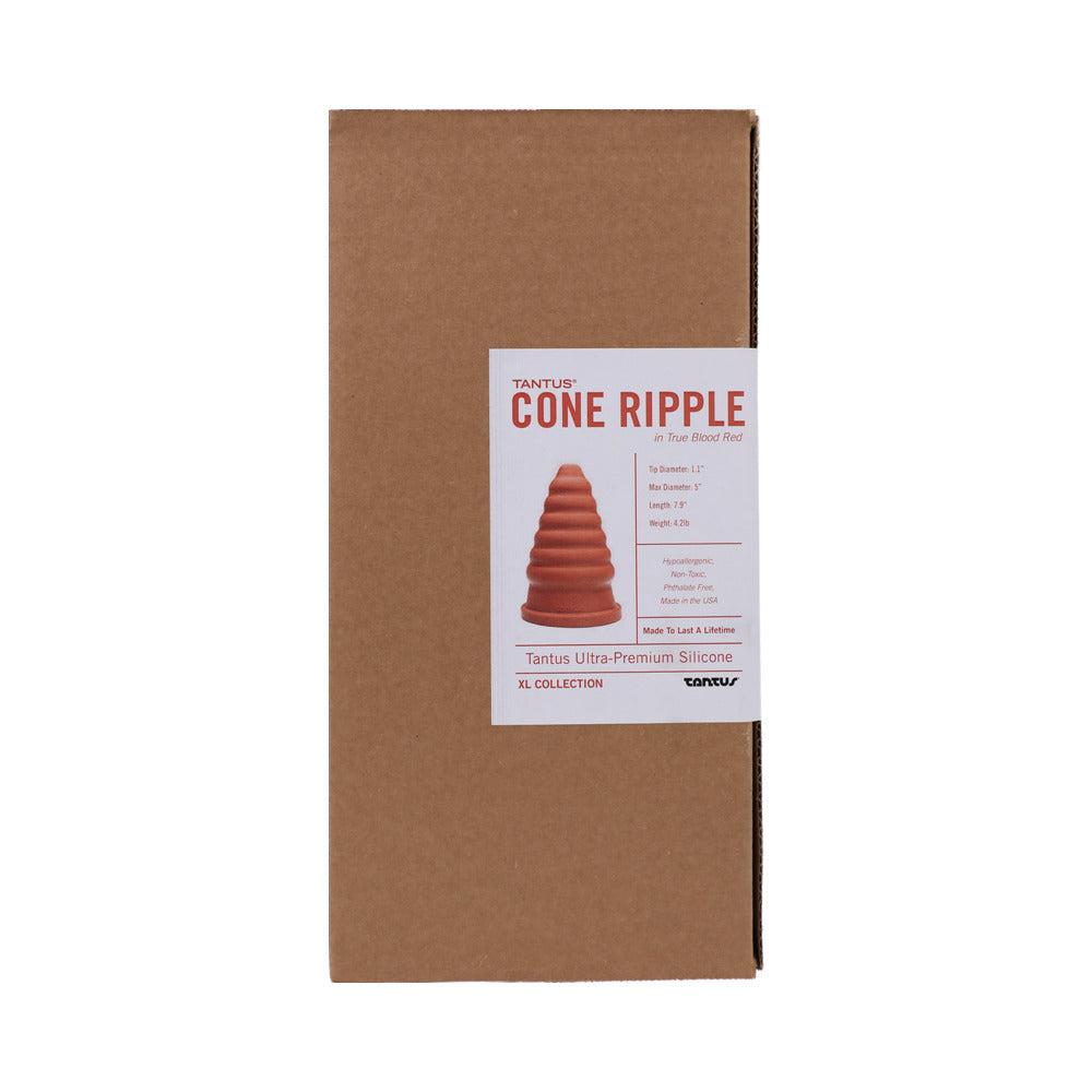 Tantus Cone Ripple Dildo – Advanced Stretch Design – Ruby