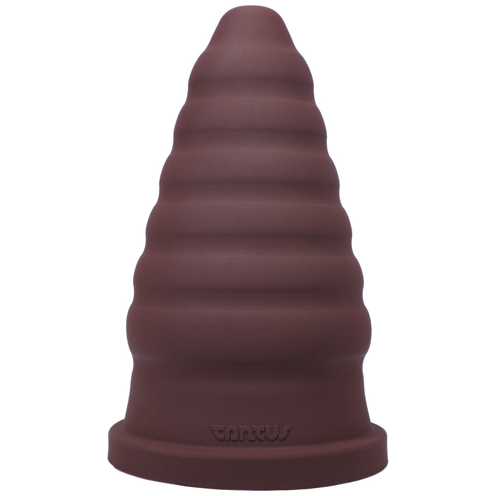 Tantus Cone Ripple Firm Dildo – Advanced Stretch with Ripple Texture – Garnet