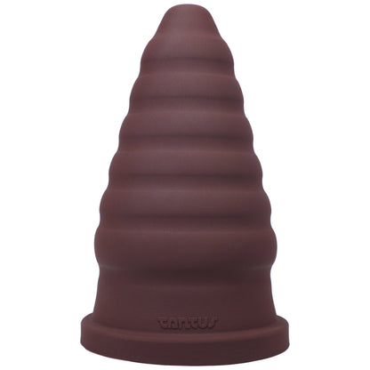 Tantus Cone Ripple Firm Dildo – Advanced Stretch with Ripple Texture – Garnet