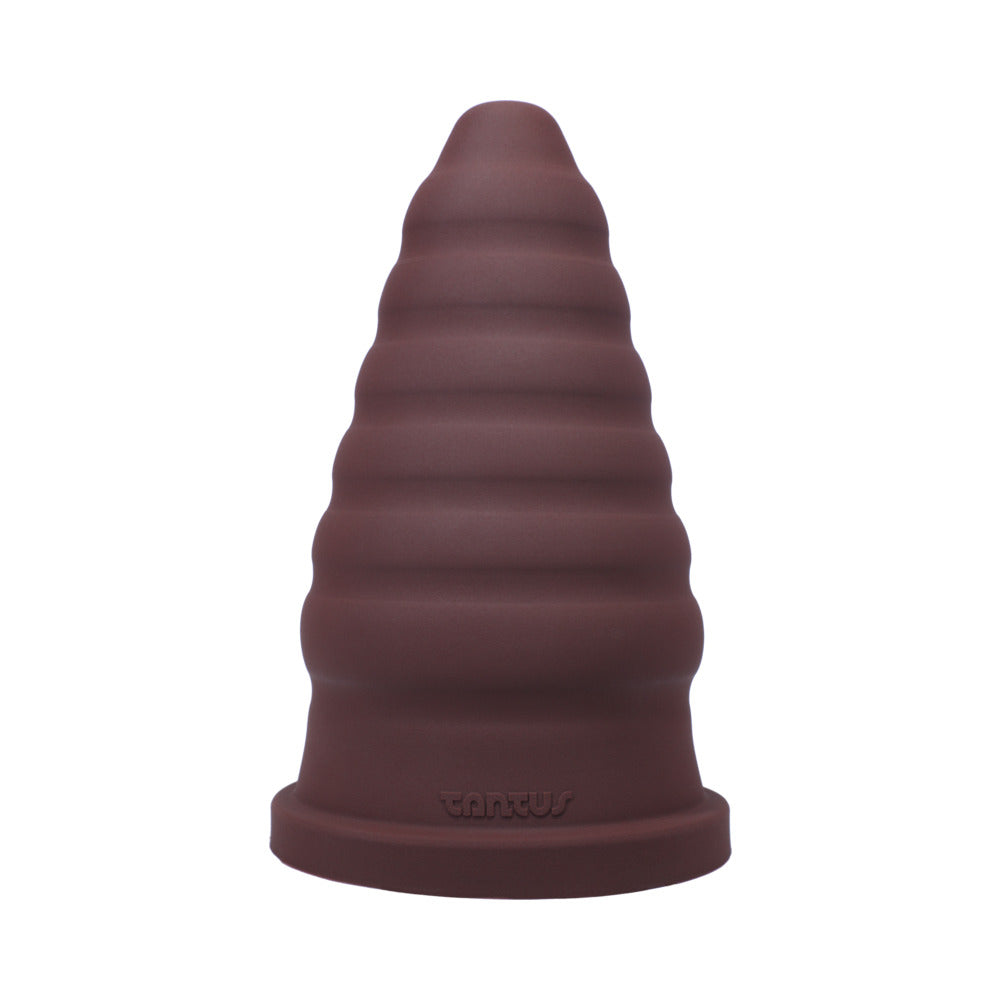 Tantus Cone Ripple Firm Dildo – Advanced Stretch with Ripple Texture – Garnet