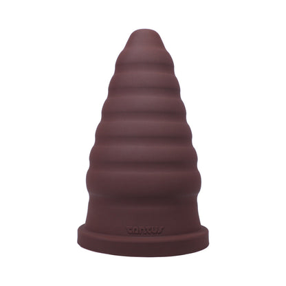 Tantus Cone Ripple Firm Dildo – Advanced Stretch with Ripple Texture – Garnet