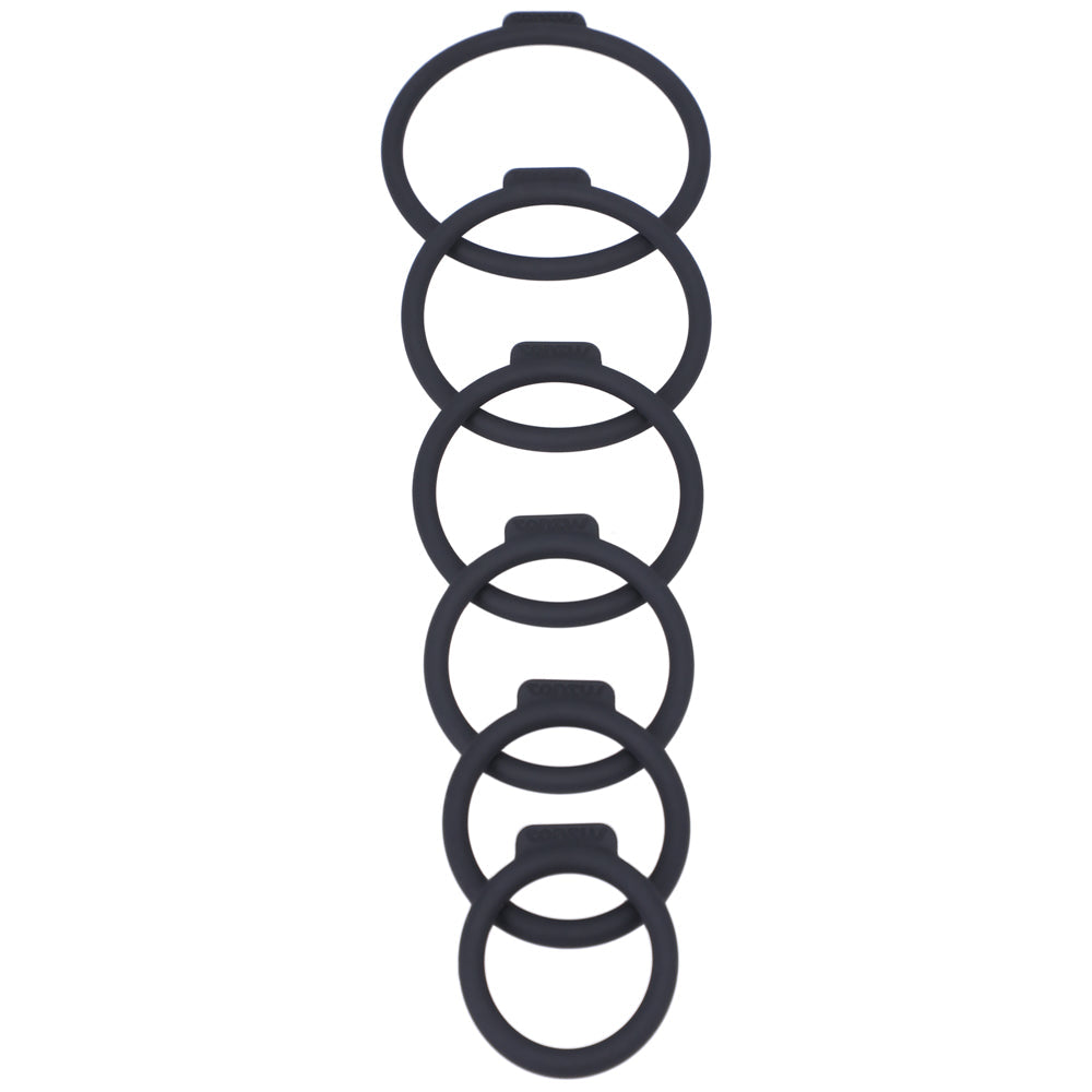Tantus Silicone O-Ring Harness Set – Six Sizes – Black