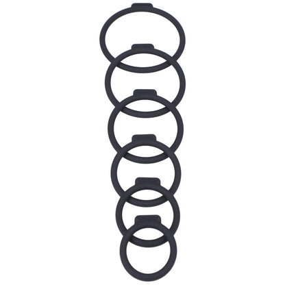 Tantus Silicone O-Ring Harness Set – Six Sizes – Black