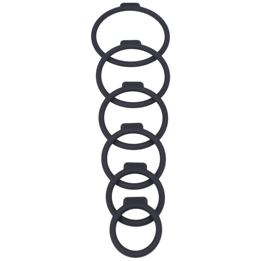 Tantus Silicone O-Ring Harness Set – Six Sizes – Black