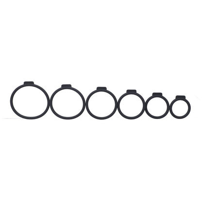 Tantus Silicone O-Ring Harness Set – Six Sizes – Black