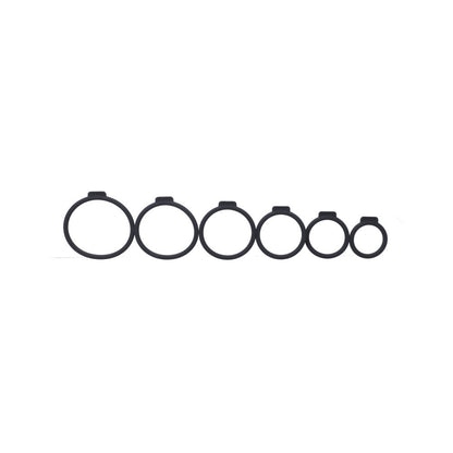Tantus Silicone O-Ring Harness Set – Six Sizes – Black
