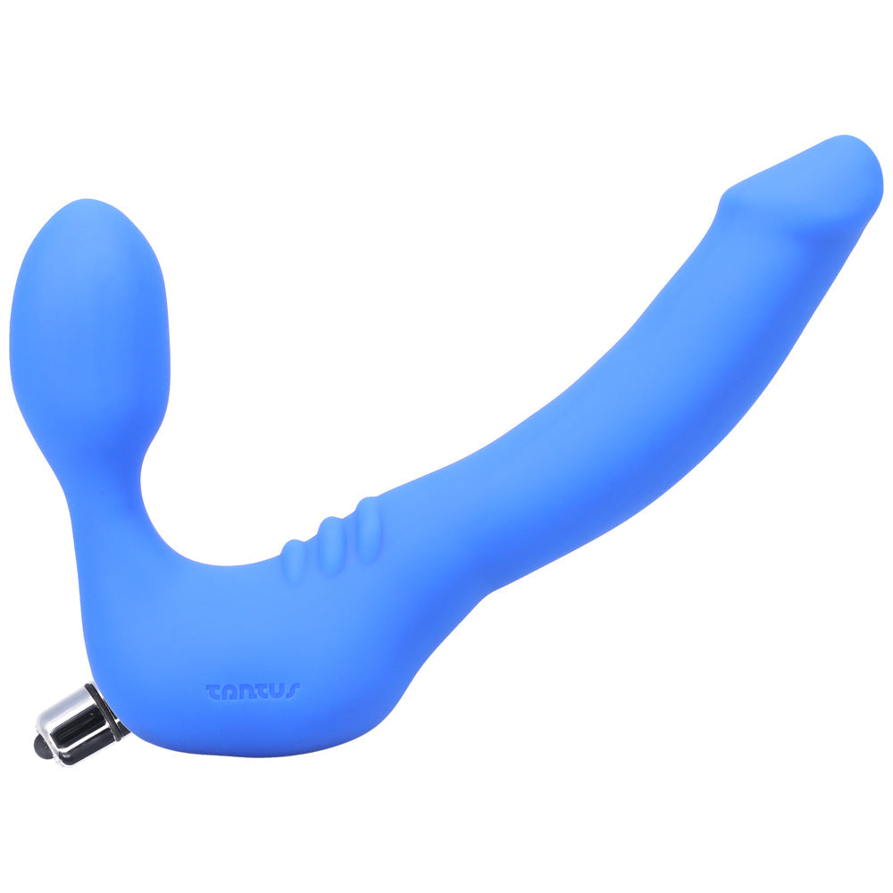 Tantus Strapless Slim Vibrating Strap-On Dildo – Azure