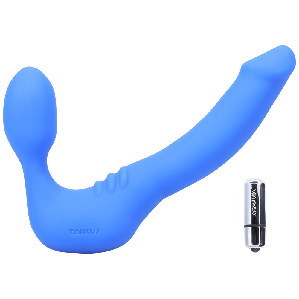 Tantus Strapless Slim Vibrating Strap-On Dildo – Azure