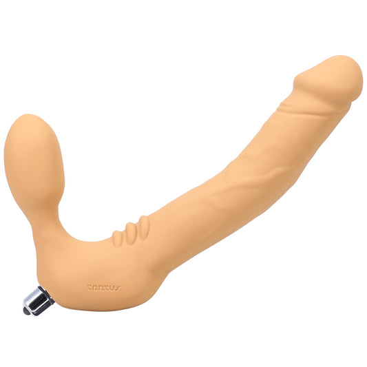 Tantus Real Strapless Vibrating Strap-On Dildo – Vanilla/Ivory/Beige