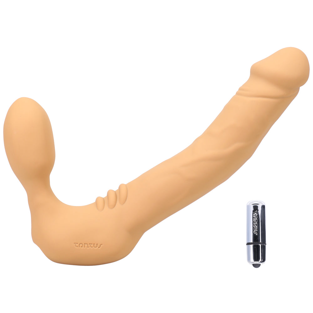 Tantus Real Strapless Vibrating Strap-On Dildo – Vanilla/Ivory/Beige