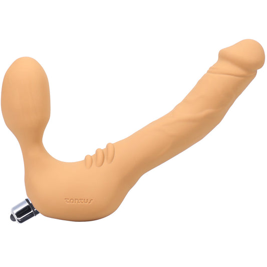 Tantus Real Strapless Slim Vibrating Strap-On Dildo - Honey