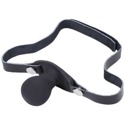 Tantus Beginner Ballgag - Silicone Mouth Gag with Adjustable Leather Straps - Black