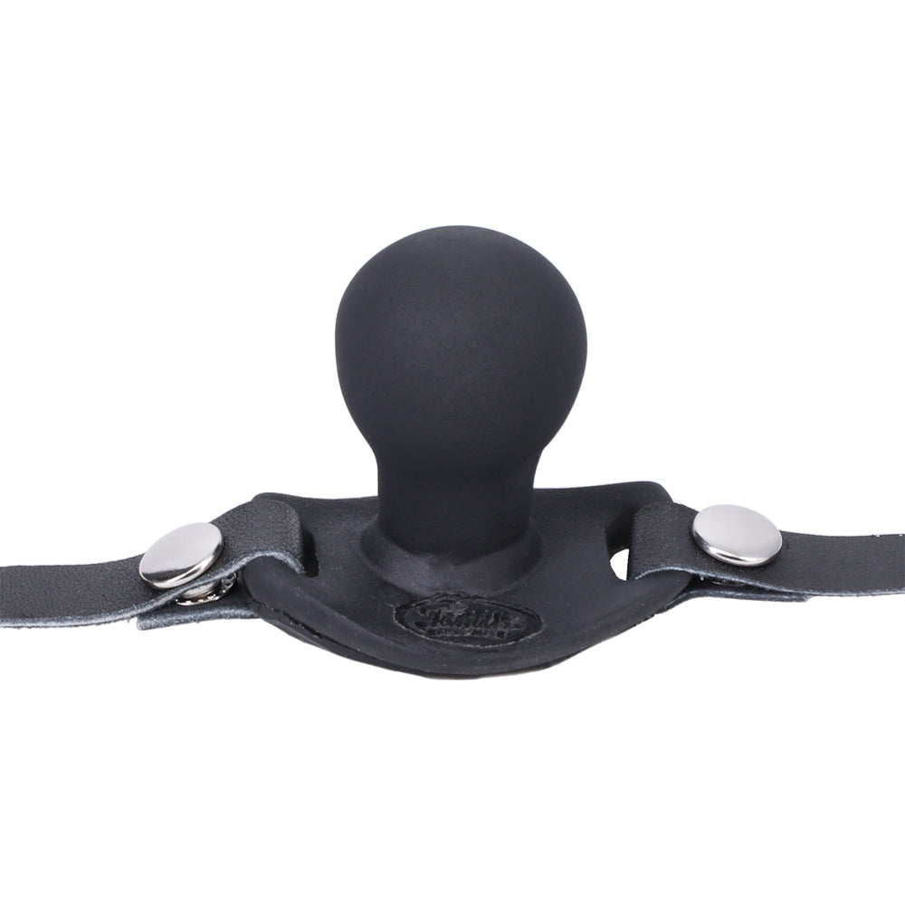 Tantus Beginner Ballgag - Silicone Mouth Gag with Adjustable Leather Straps - Black