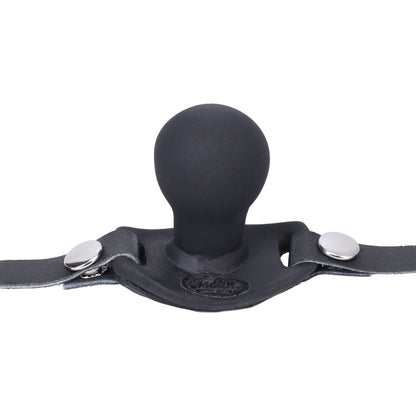 Tantus Beginner Ballgag - Silicone Mouth Gag with Adjustable Leather Straps - Black